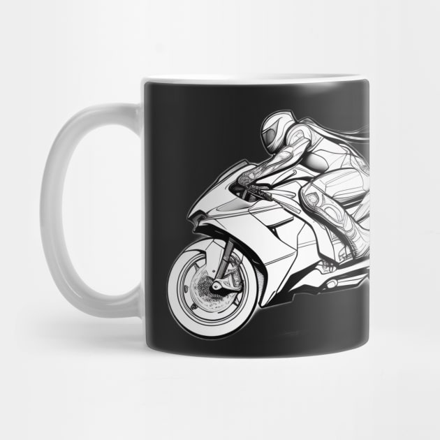 Black and White Futuristic Cyberpunk Superbike by beluxe